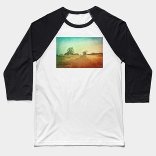 Country Road In Winter Textured Photograph Baseball T-Shirt